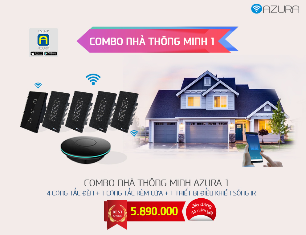 Use the basic AZURA smarthome combo today to save more on the cost of a set of genuine European smarthome products than the official retail price on the web. Want to make your family home smarter and more convenient? You want to take care of and protect your fa mily remotely effectively? Do you want a perfect solution that is both aesthetically pleasing and fuel-efficient; Reduced operating time and increased family life experience?
