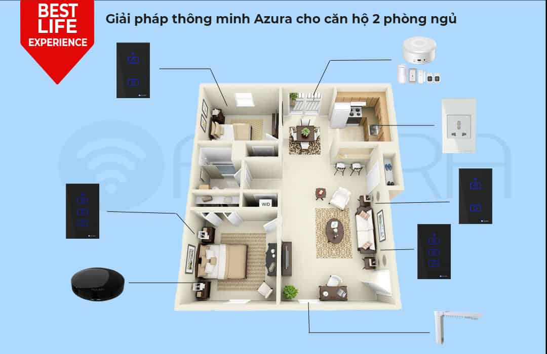 Demo giải pháp nhà thông minh Azura cho căn hộ 2 phòng ngủ